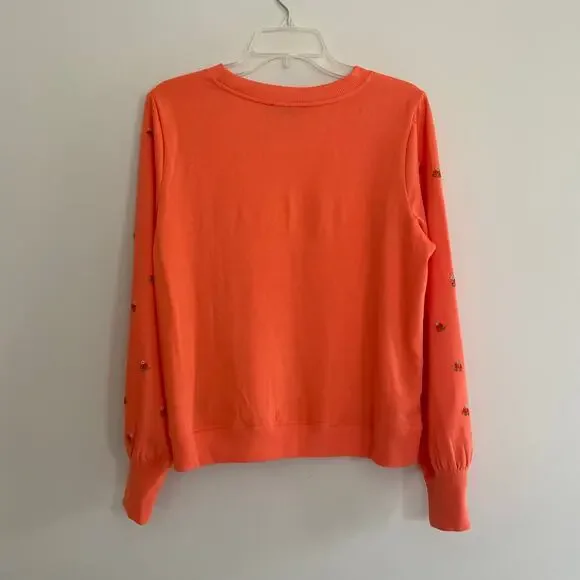 Marled Sweatshirt Candy Corn Orange, Silver, Yellow Combo 01135-3TJK Size Medium - Picture 3 of 7